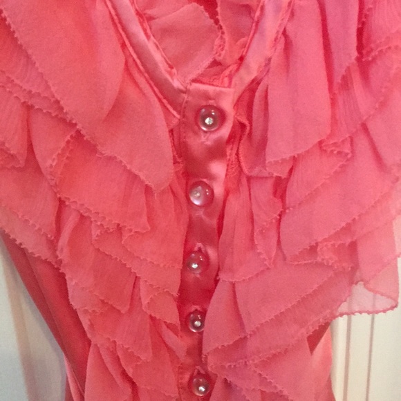 Bebe Ruffle Silk Top - Picture 2 of 5